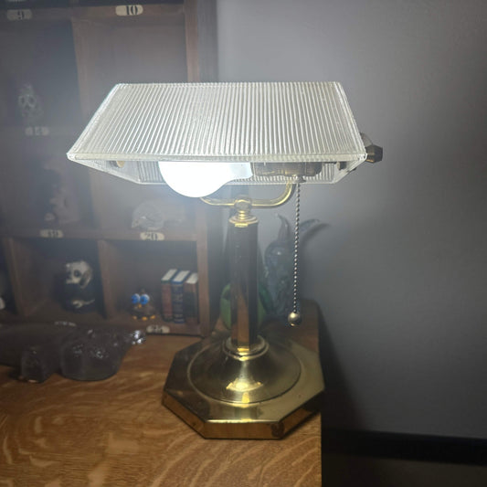 Vintage Brass Banker’s Desk Lamp