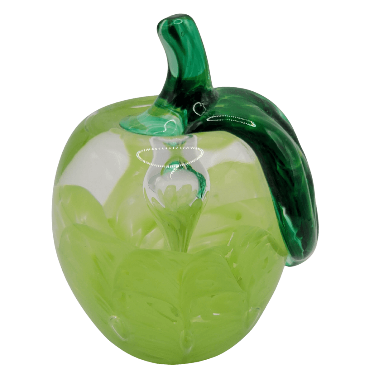 Joe Rice Green Apple Art Glass Sculpture